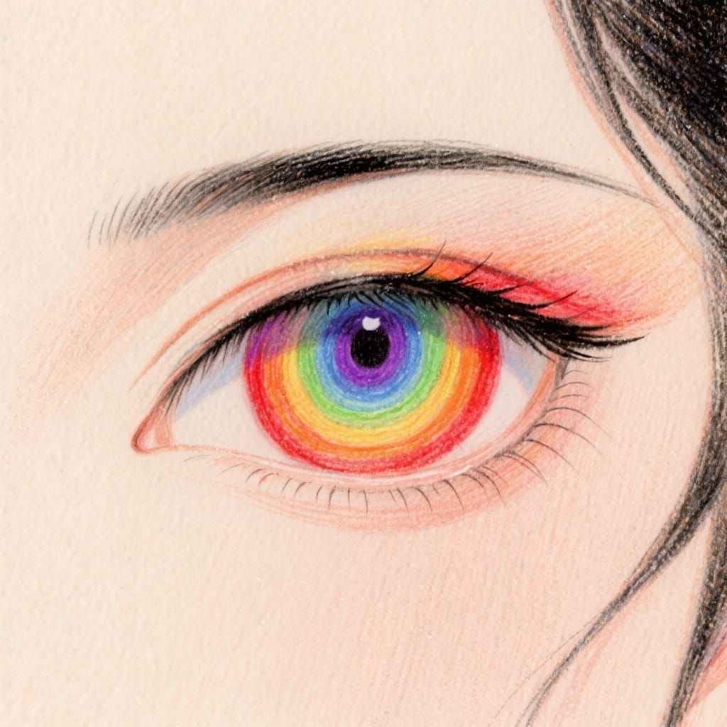 Rainbow Eye Portrait in Manhua Style