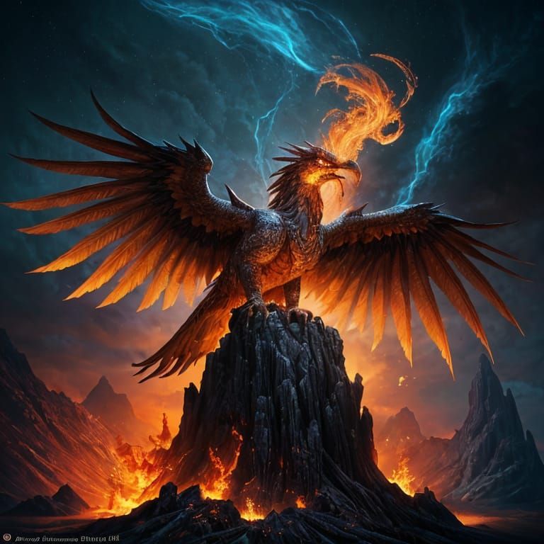 Fiery Phoenix Fantasy Concept Art