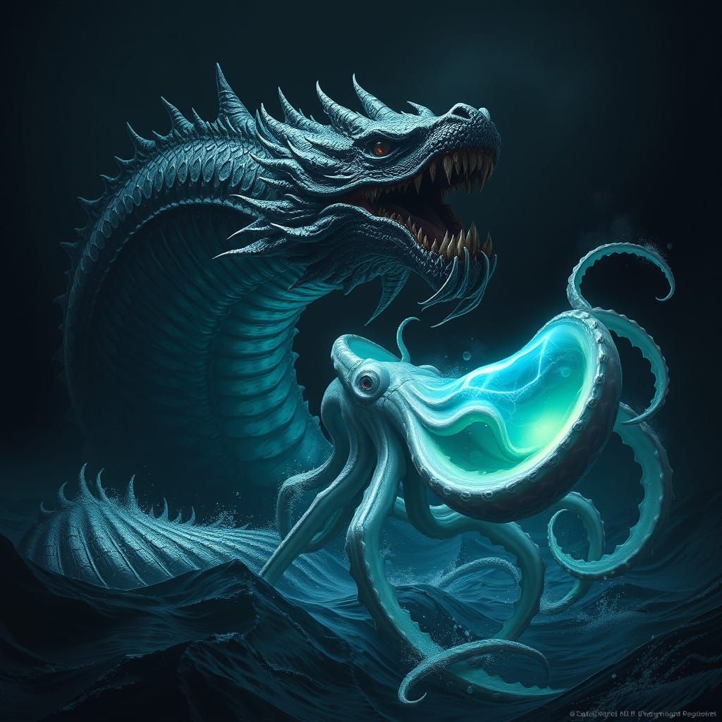 Fierce Sea Dragon Unleashes Fury on Captured Giant Squid in...