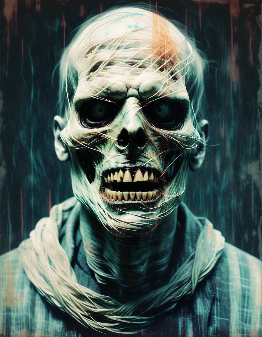 Terrifying Twisted Monster Portrait in Dark Horror Art