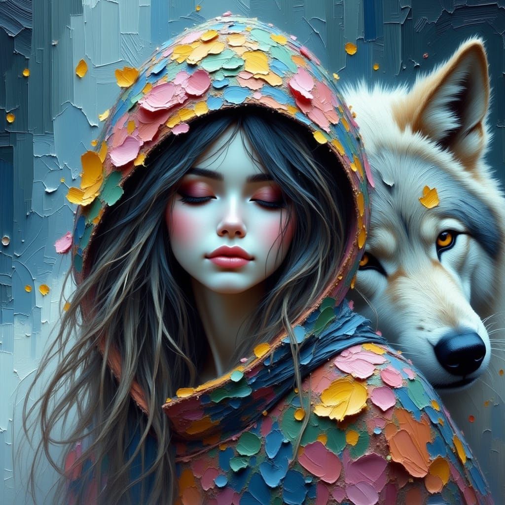 Ethereal Nordic Fairy in Cosmic Blizzard, Surrounded by her ...