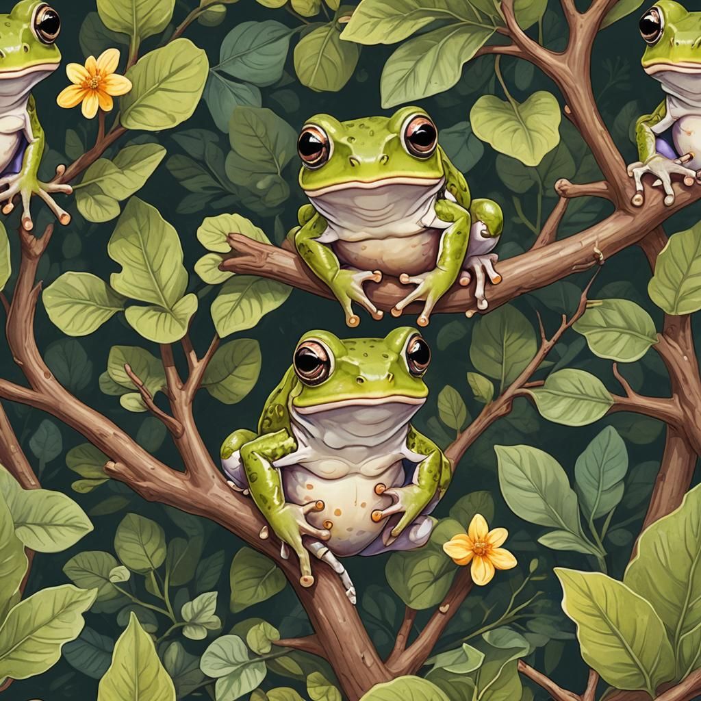 Whimsical Two-Toed Tree Toad Illustration