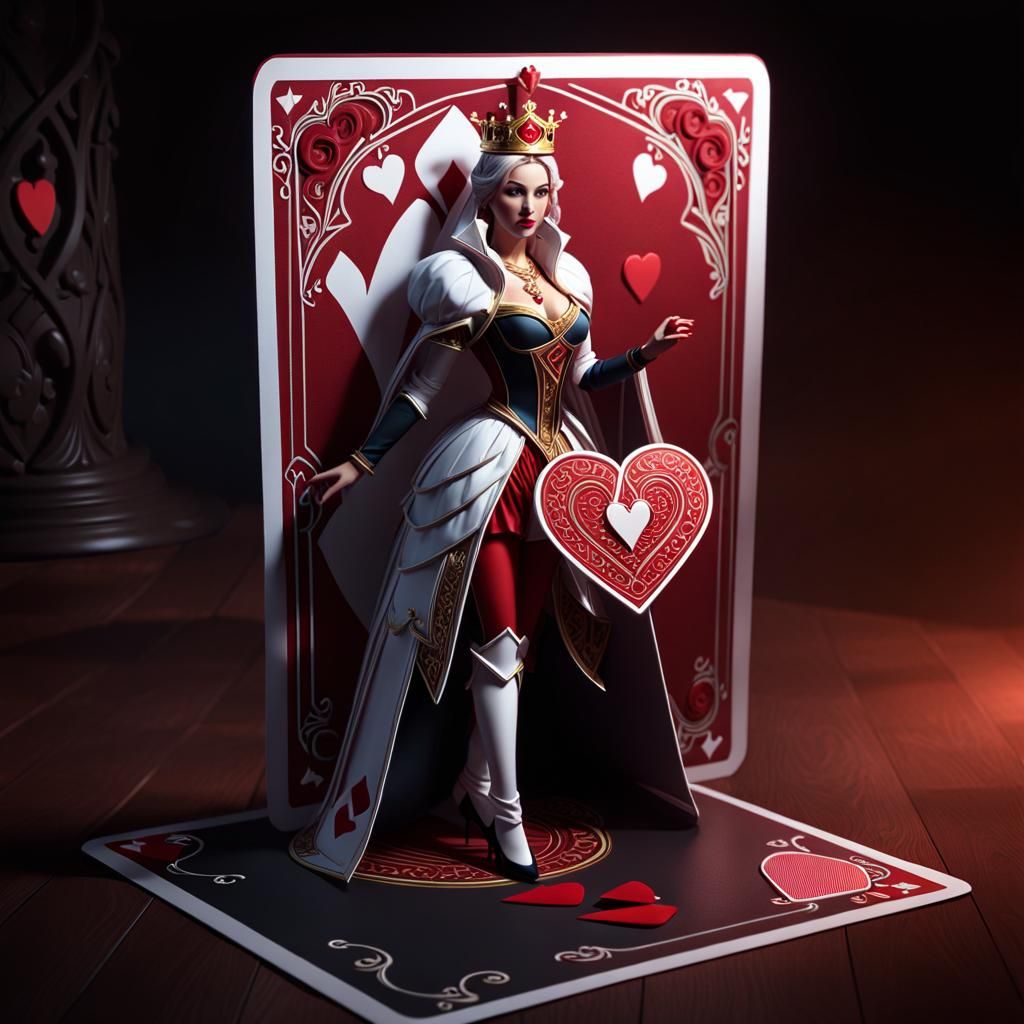 Queen of Hearts 3D Isometric Perspective
