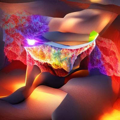 Colorful 3D Artwork: Boy with Volumetric Lighting