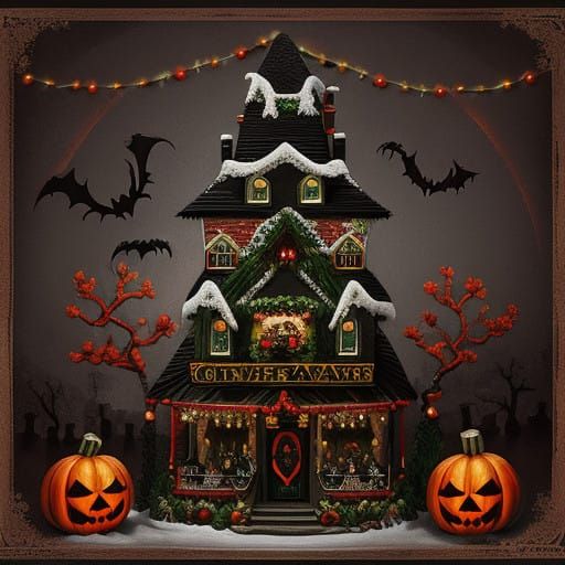 Spooky Christmas Creations in Cyberpunk Art