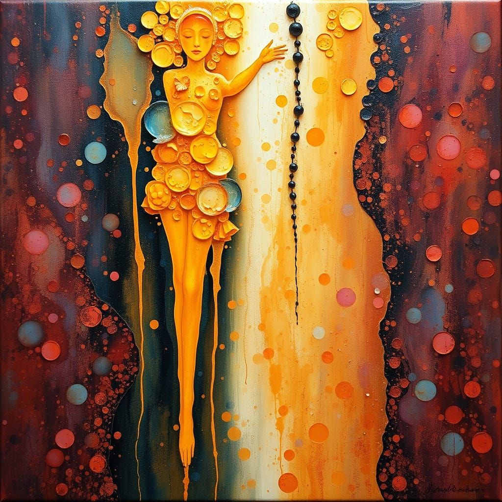 Vibrant Encaustic Masterpiece in Impasto Style