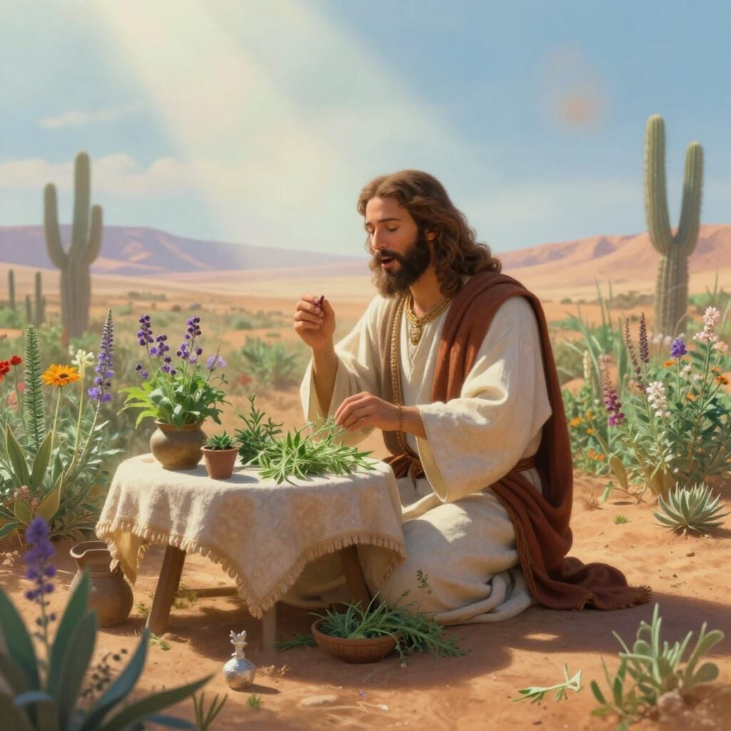 Jesus as Healer and Shaman in Desert Herb Garden