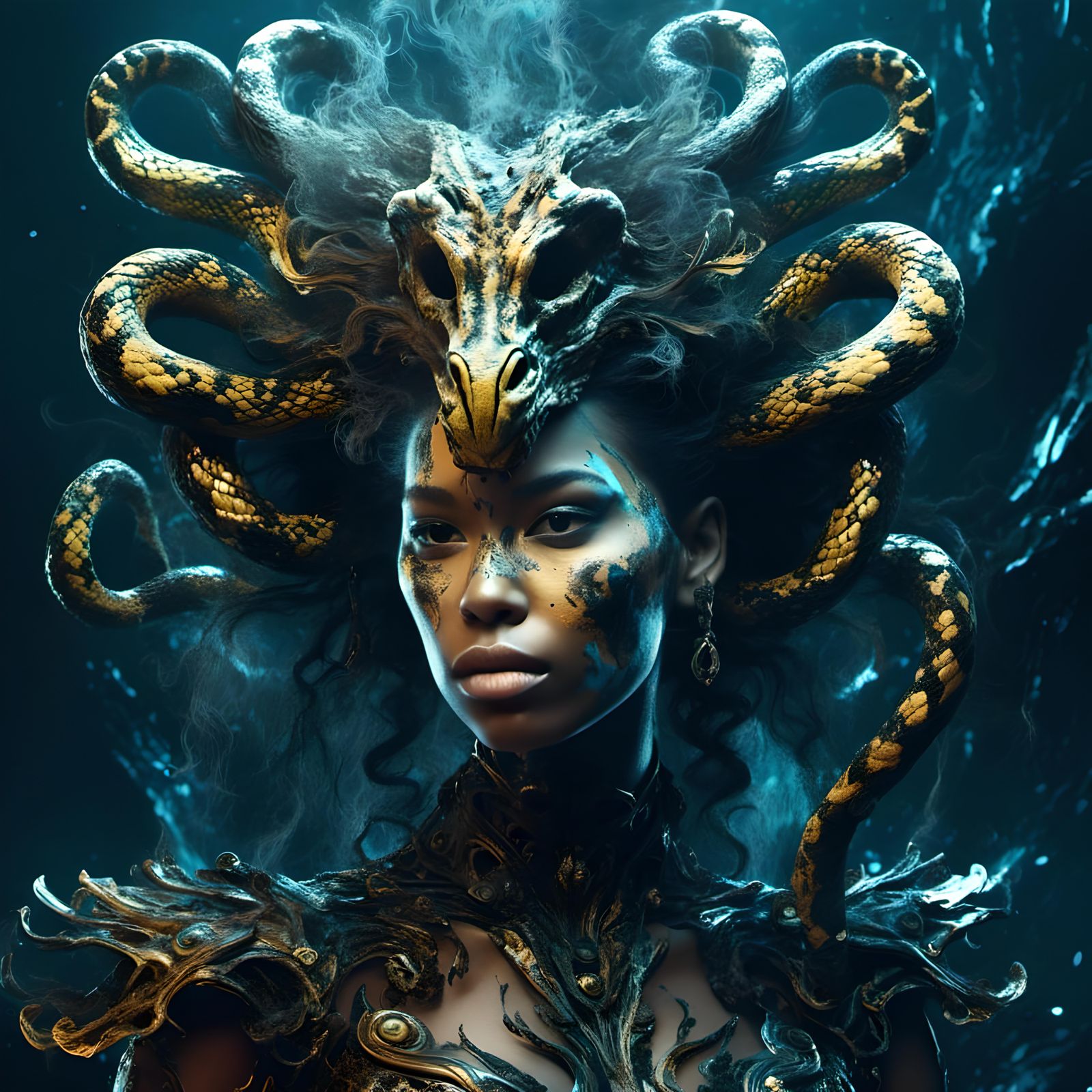 Cobra Woman: Hyperrealistic Digital Art Masterpiece