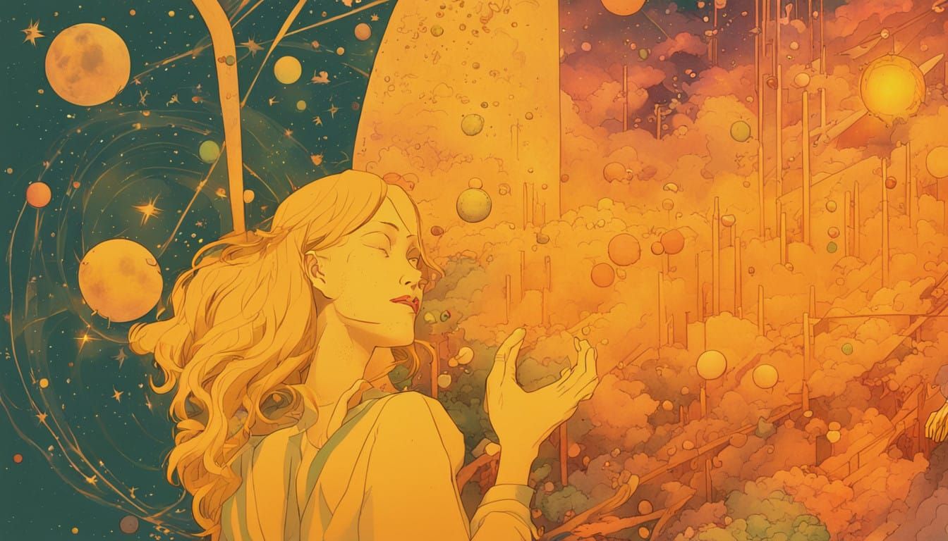 Cosmic Dreamer Among Celestial Jewels