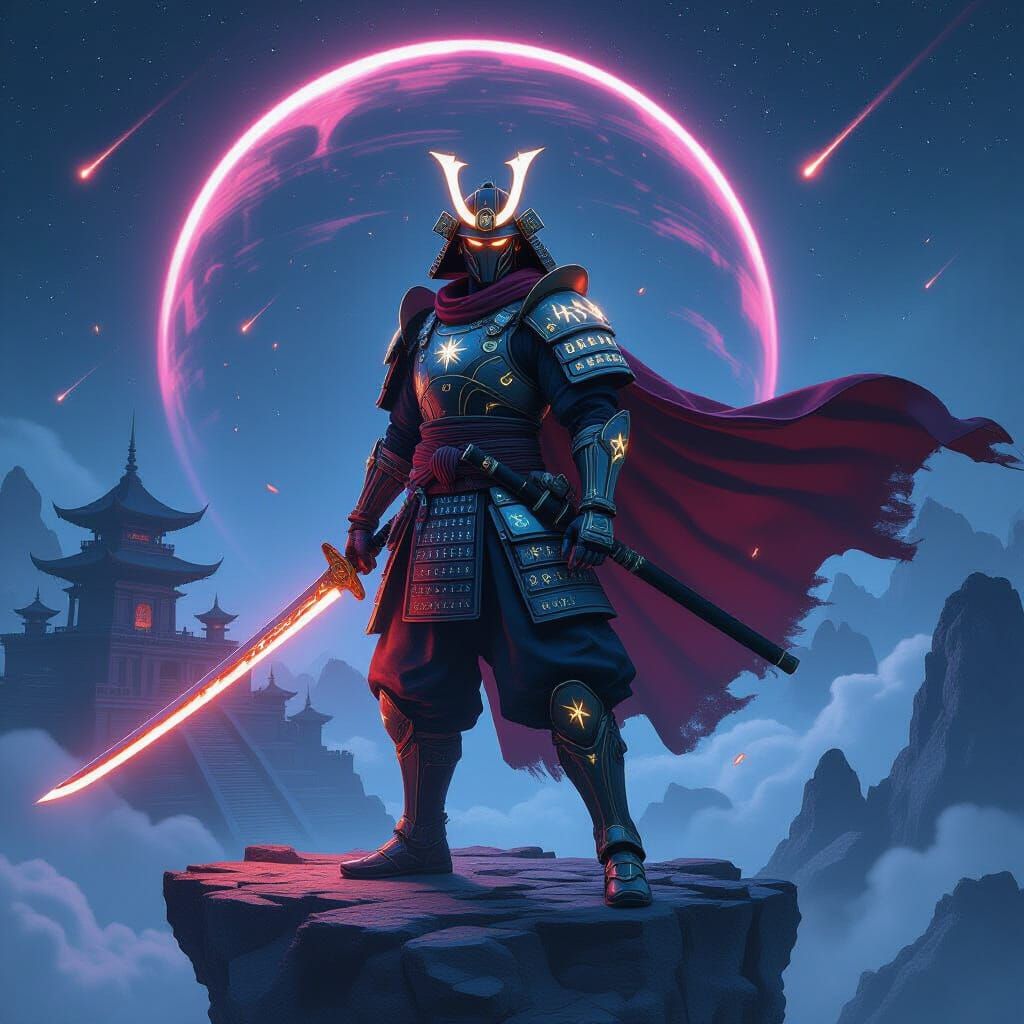 Cosmic Samurai Warrior with Star Katana