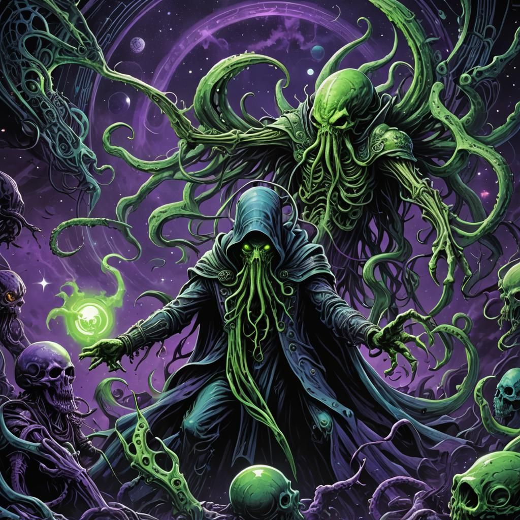 Cthulhu vs Wizard: Cosmic Horror Art