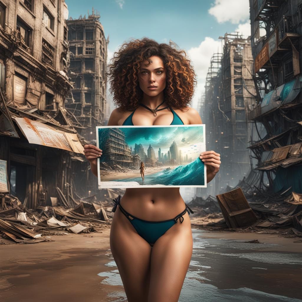 Post-Apocalyptic Beach Girl: Fantasy Concept Art