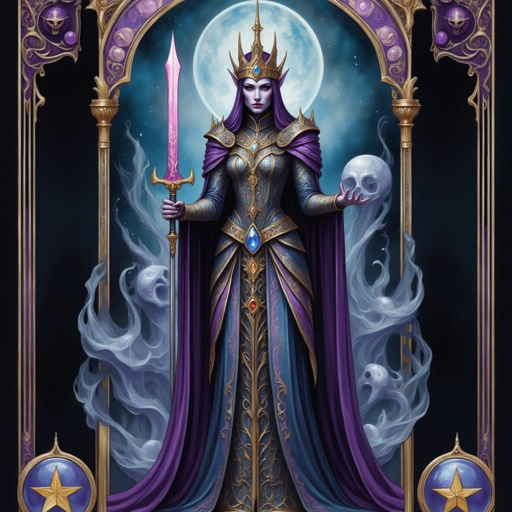 Baroque Dark Elf Prince with Glowing Sword