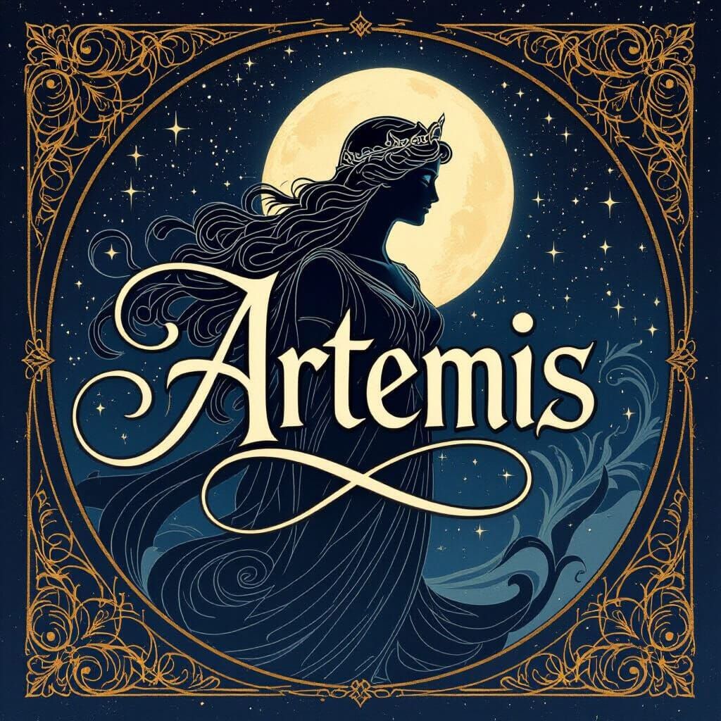 Artemis Calligraphy as Divine Goddess Signature