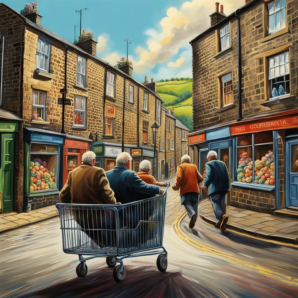 Hyperrealistic Shopping Trolley Race in Yorkshire