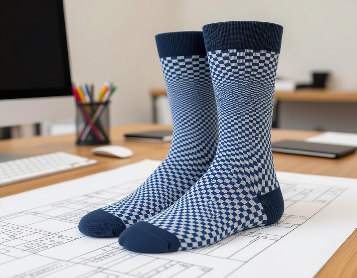 Intricate Sock Pattern Design with Visual Paradoxes