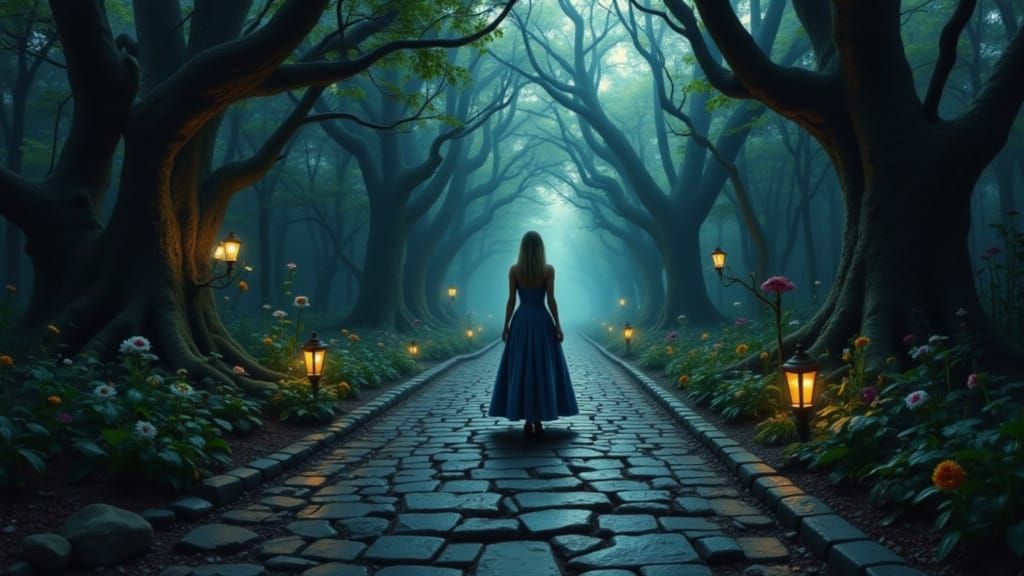 Alice in Wonderland Lost in a Dark Fantasy Maze