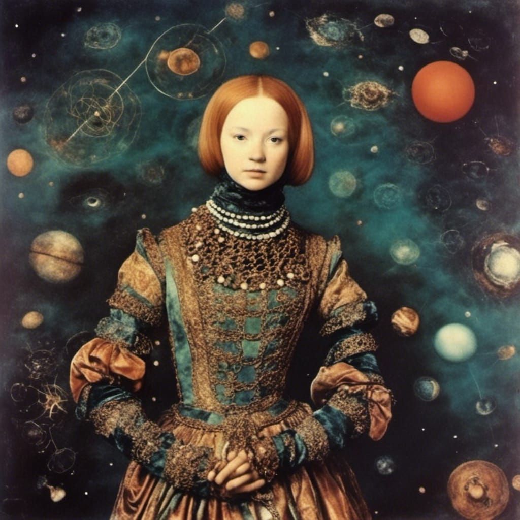 Retrofuturistic Space Heroine in Dreamlike Photo