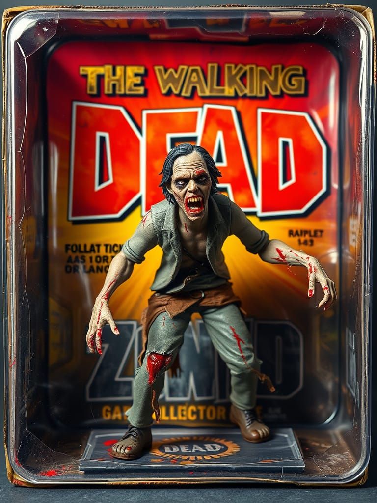 Gritty Zombie Figurine in Blister Box, Ready to Strike