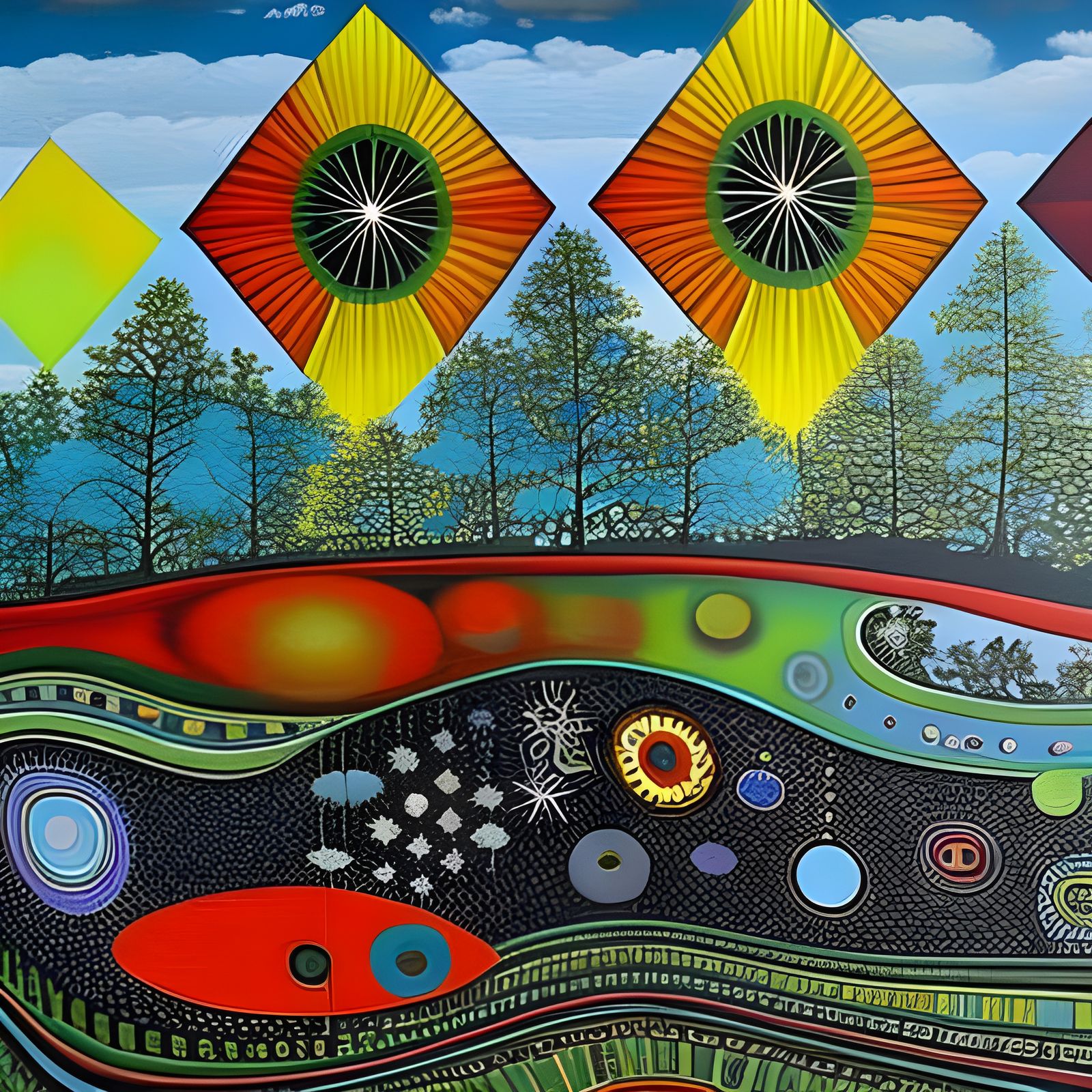 Psychedelic Surreal Painting Responding to Signal