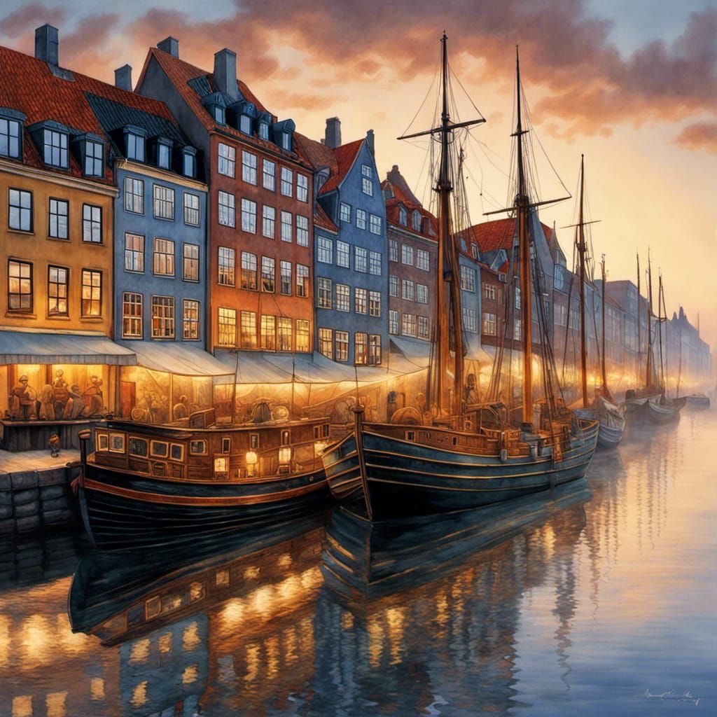 Beautiful Nyhavn in Copenhagen, Denmark