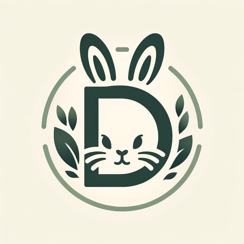 Minimalist Logo: Cyrillic D with Bunny Ears in Rounded Shape