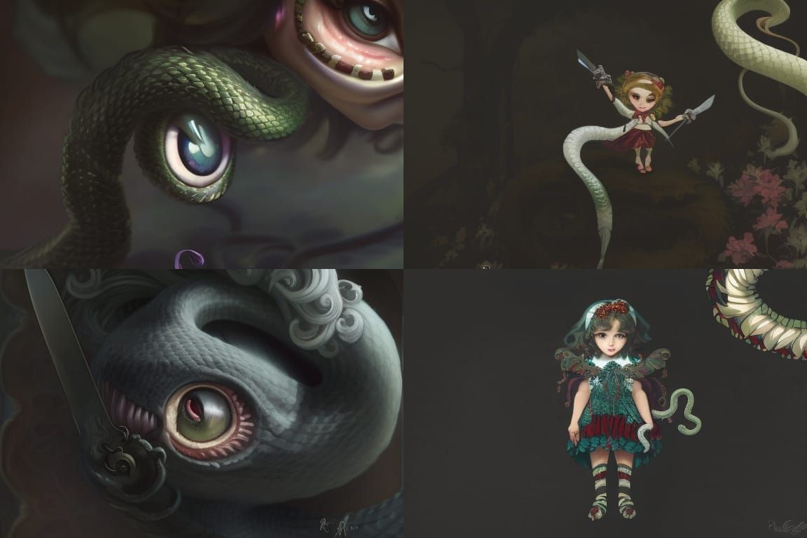 Festive Serpent Portrait in Hyperdetailed Digital Art Style