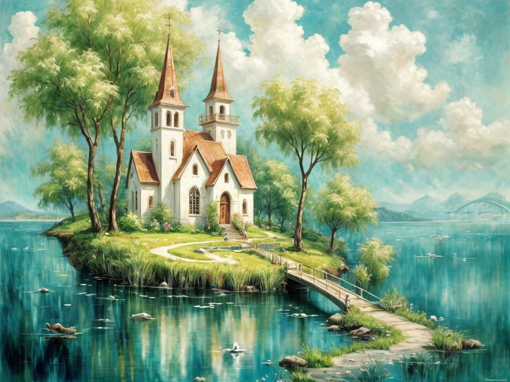 Ethereal Emerald Isle Impressionist Masterpiece