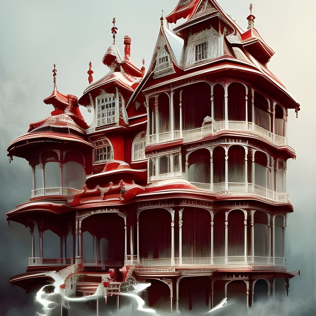 Majestic Victorian House: Detailed Fantasy Art