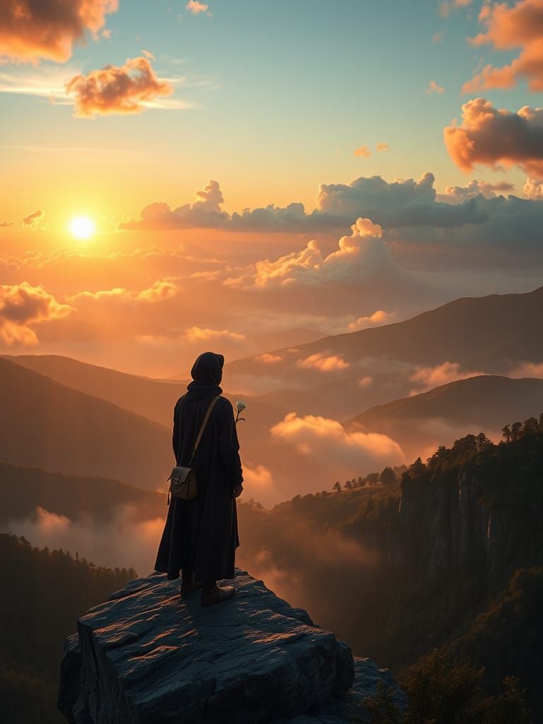 Mystic Voyager at World's Edge: Dreamscape Scene