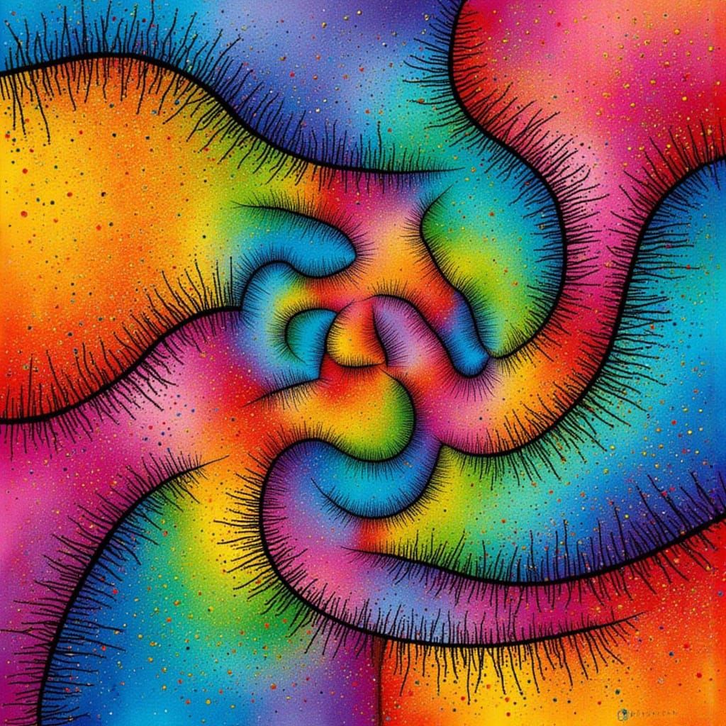 Abstract Mixed Media Art Experiment