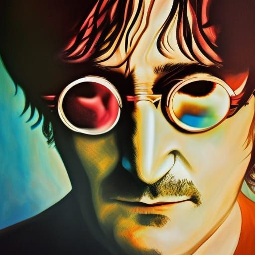 Hyperrealistic Third Eye John Lennon Portrait