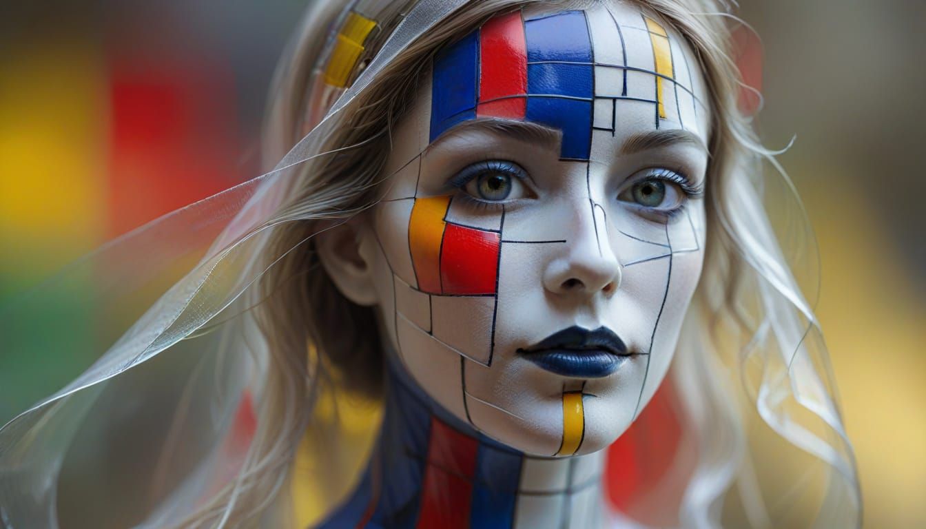 Ethereal Encounter in Geometric Harmony