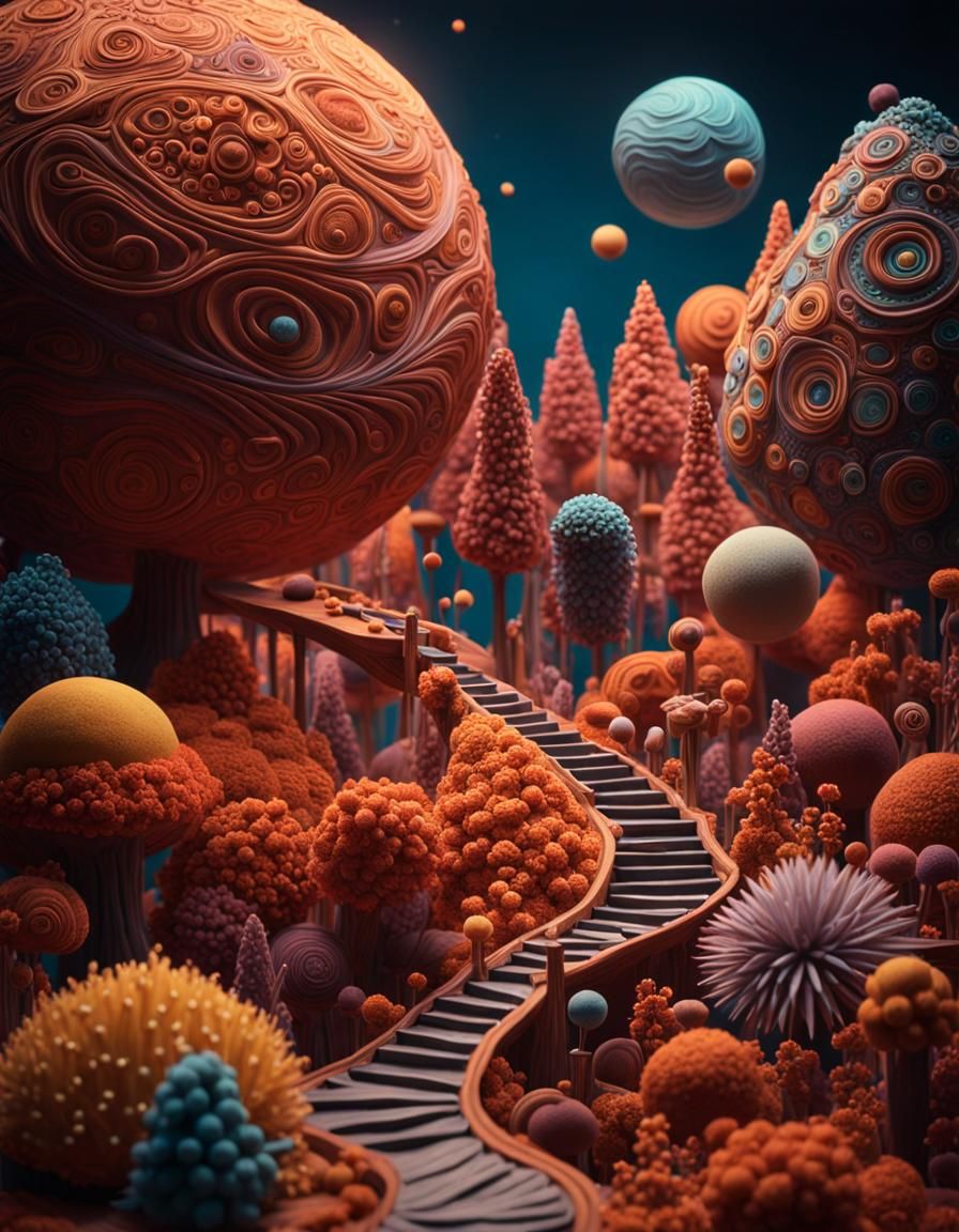 Stylistic Claymation Scene of an Alternate Universe