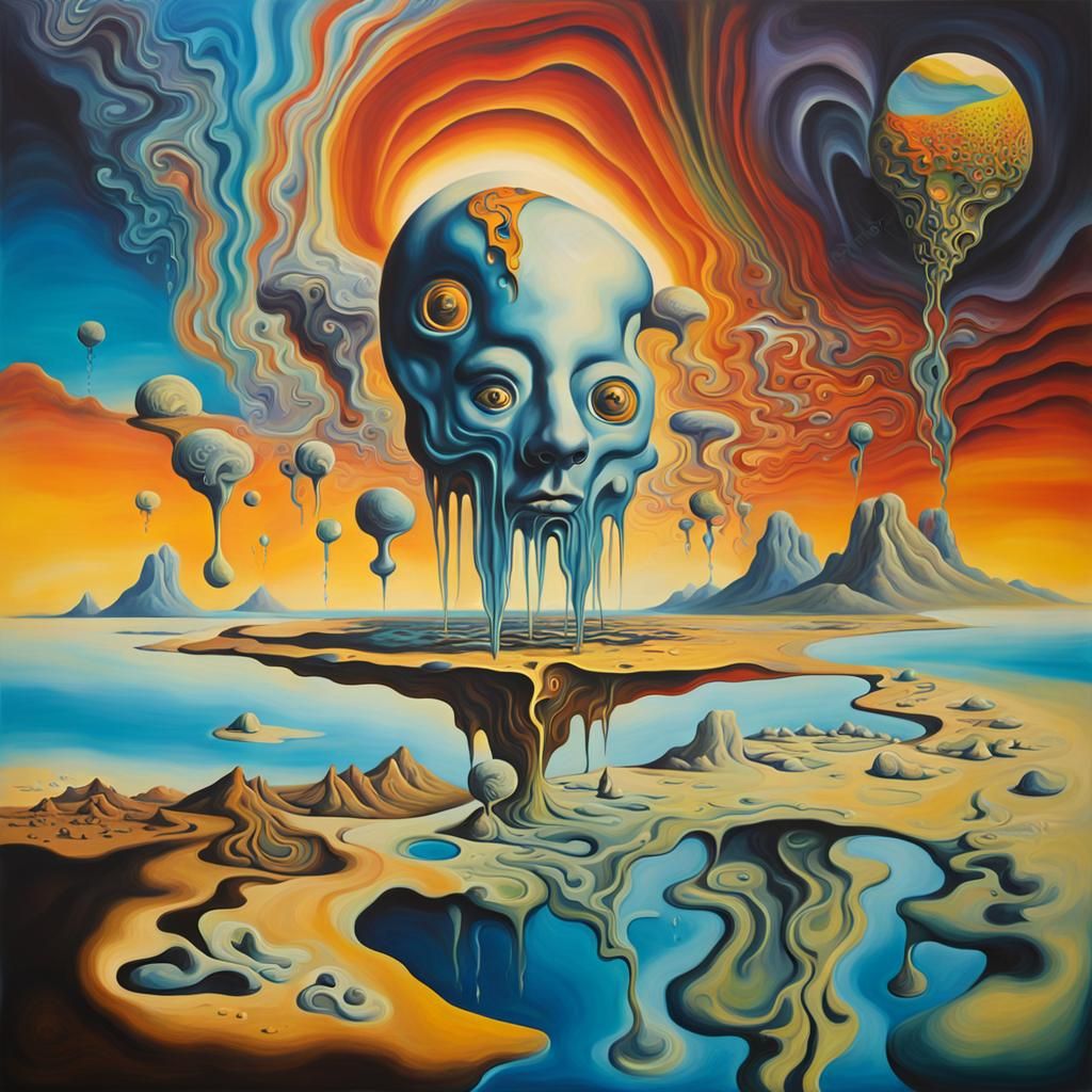 Psychedelic Trip: A Surreal Oil Painting