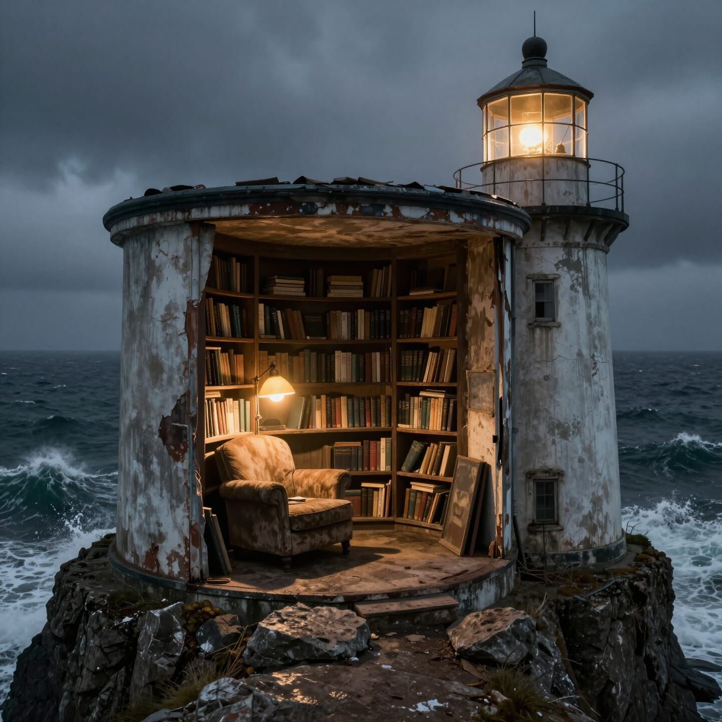 Abandoned Lighthouse Reading Sanctuary Digital Matte Paintin...