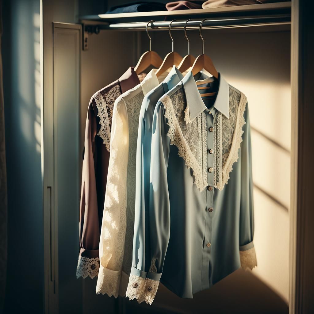 Vintage Lace Shirts in High-End Fashion Photography
