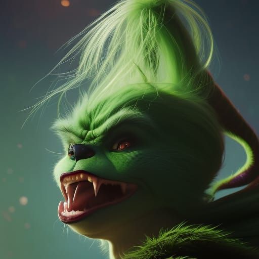 Beautiful Female Grinch Portrait in 8K Resolution