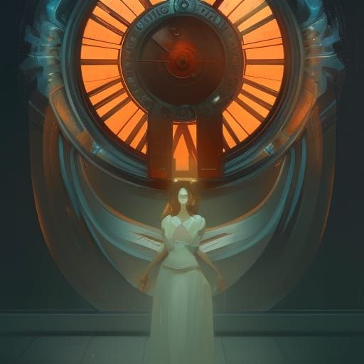 Time Keeper Concept Art in Triadic Colors