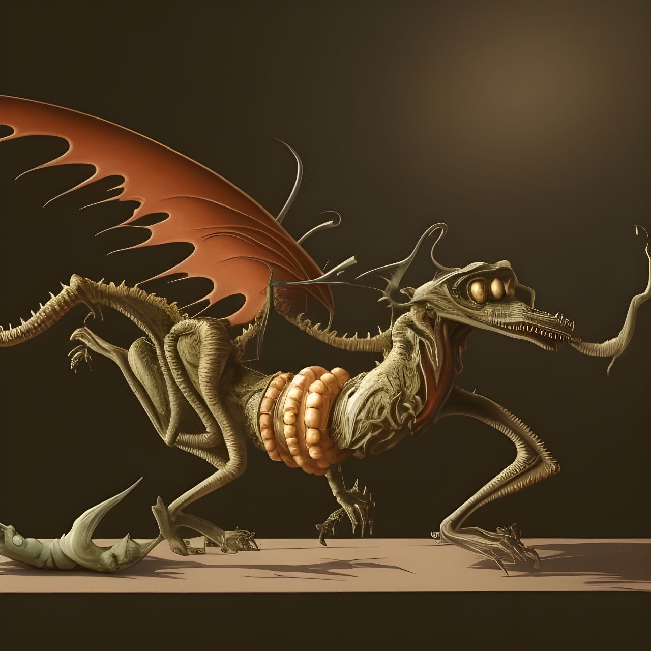 Surreal Cartoon Vehicles in Dreamlike Landscape