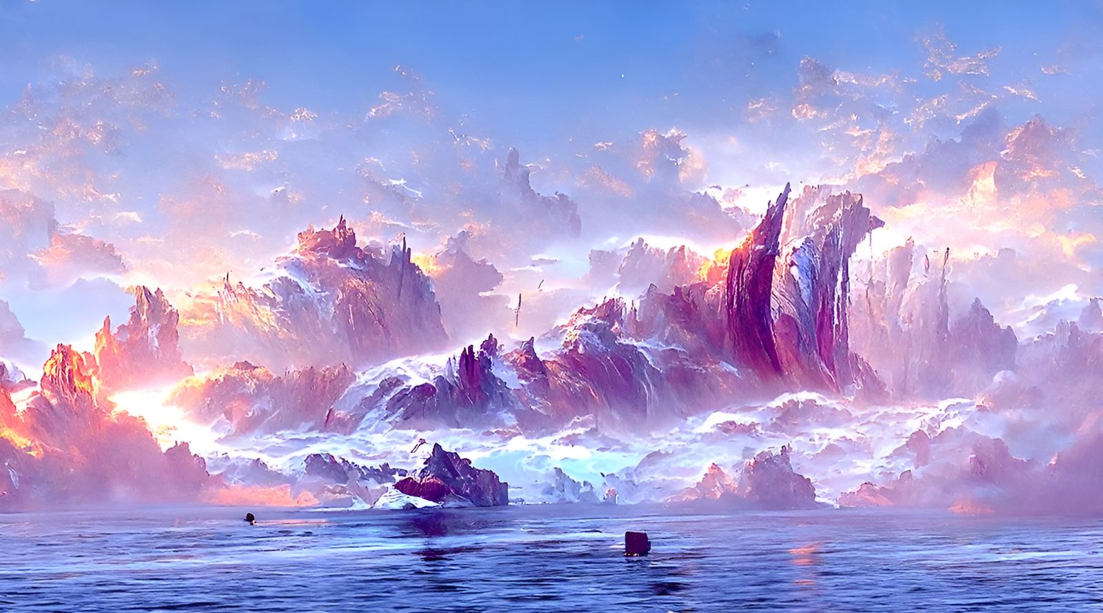 Ship on Stormy Seas: Hyperrealistic Landscape