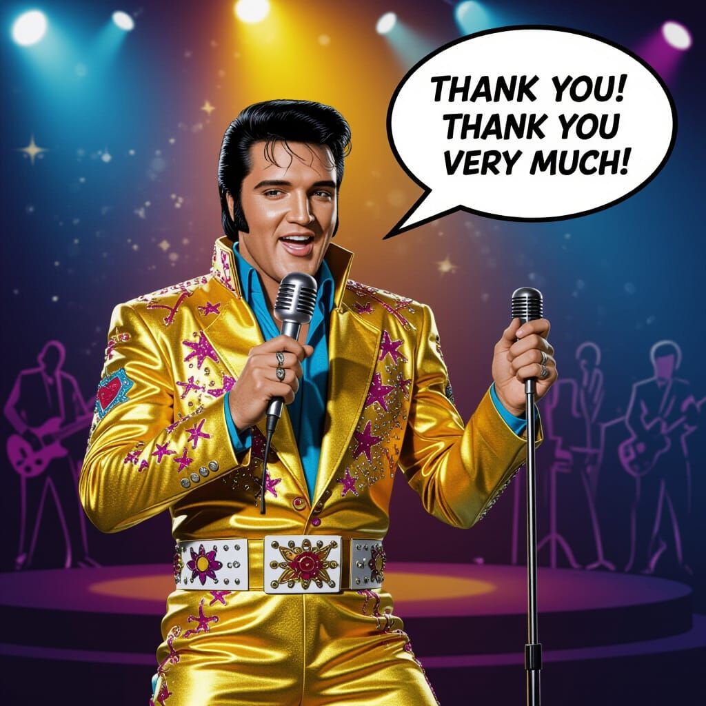 Elvis Illustration in Warhol-Inspired Pop Art Style