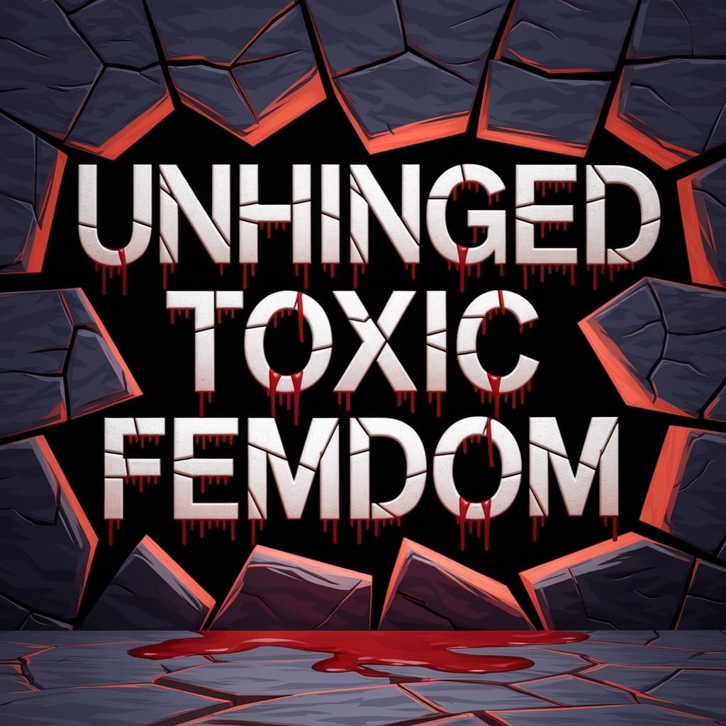 Vivid 3D Fractured Blood Drip Typography in Dark Stone Walls