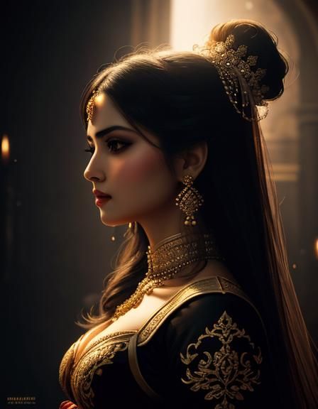 Hyperrealistic Portrait of Courtesan Anarkali