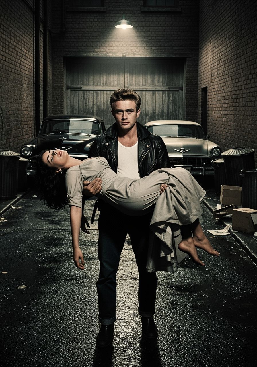 Film Noir: James Dean Carries Elizabeth Taylor