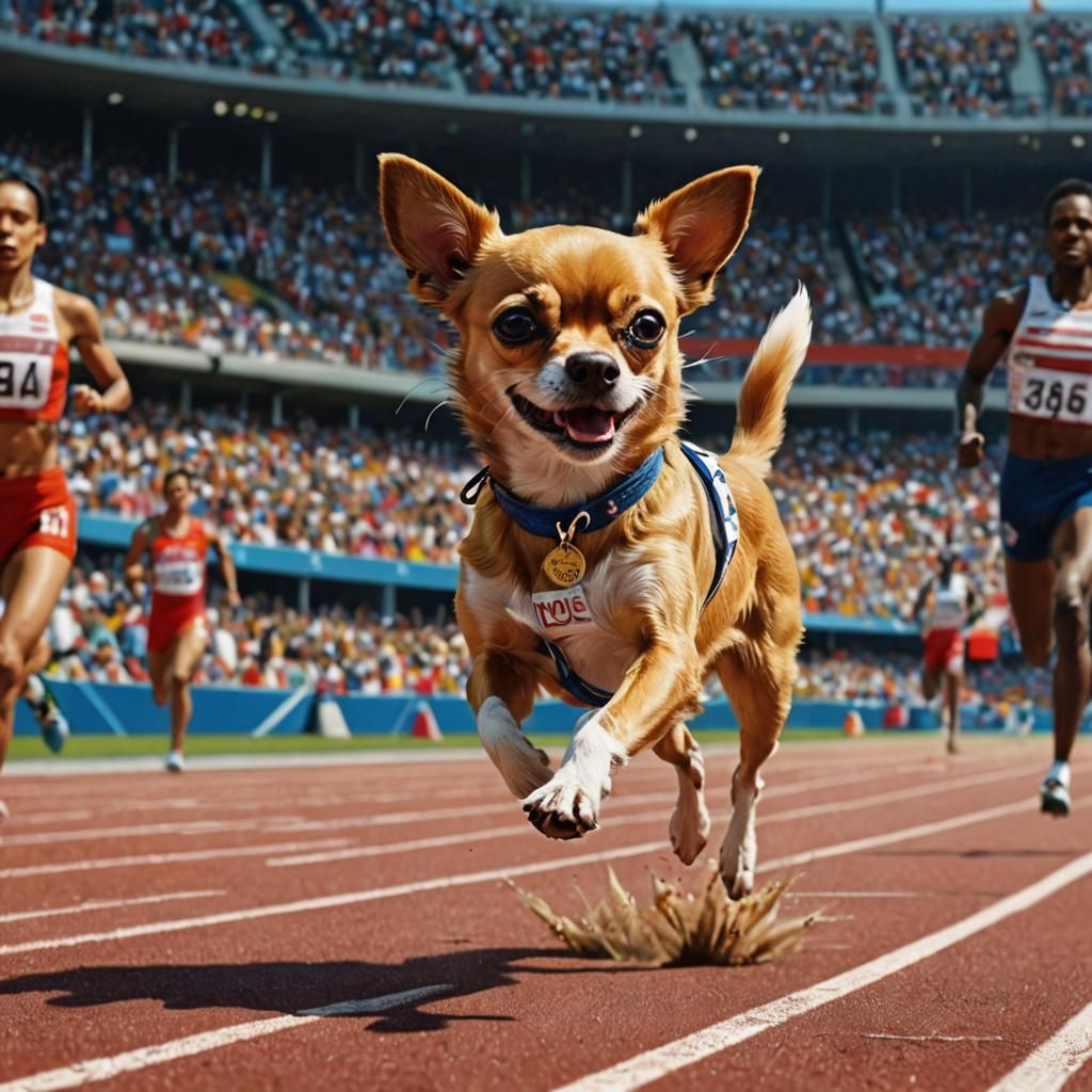 Olympic 100m Sprint Chihuahua Contender