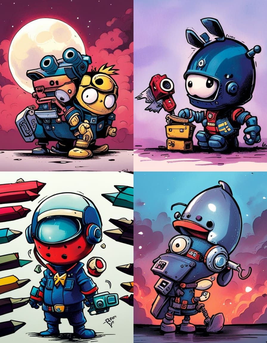 Cartoon Character Illustration in Comic Book Style