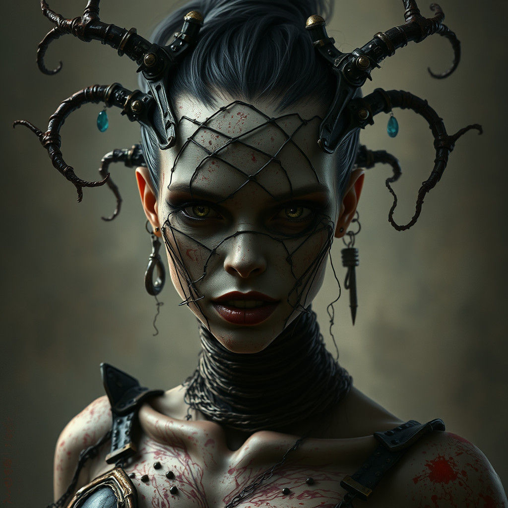 Female Cenobite: Gothic Horror Nightmare