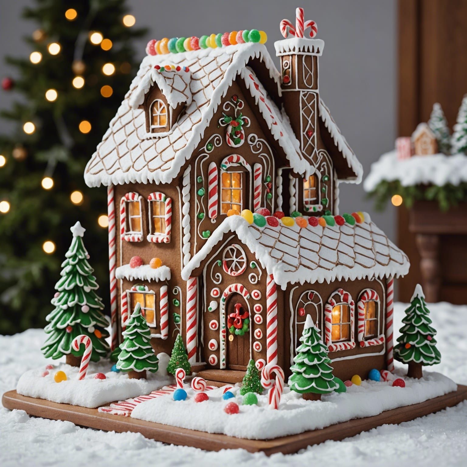 Gingerbread House in Winter Wonderland