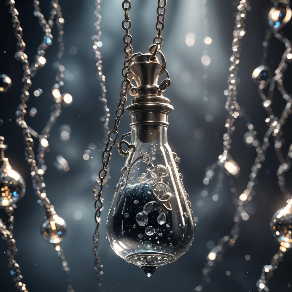 Silver Mercury Vial Concept Art in Fantasy Style